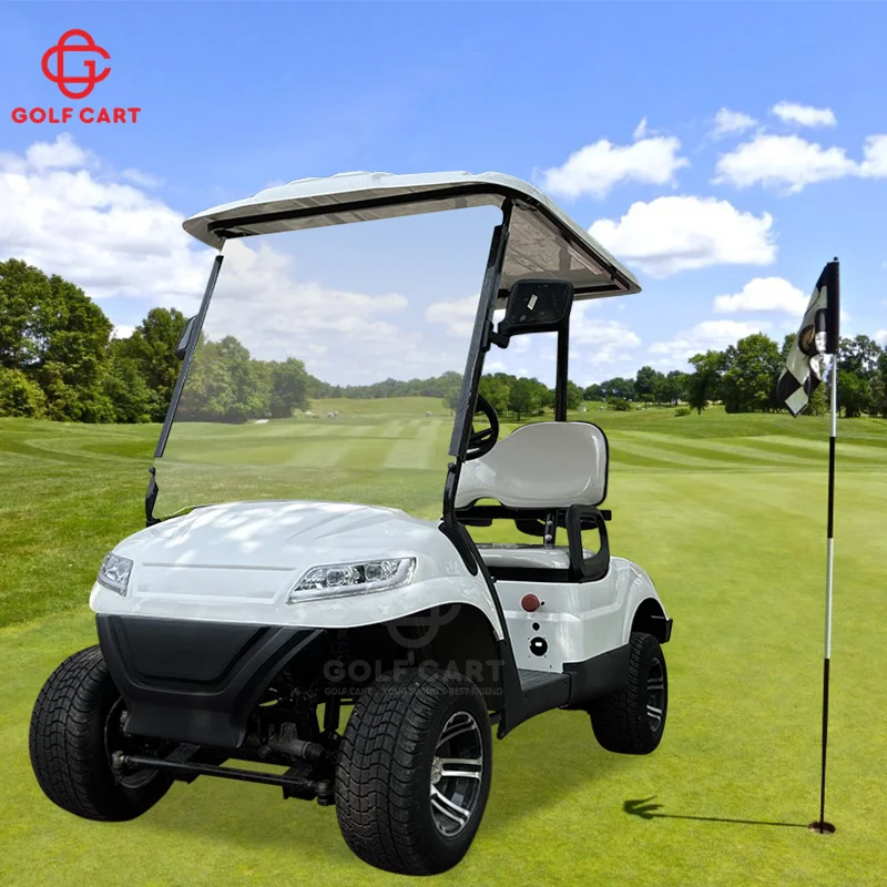 CE Certified Black 2 Seat Electric Golf Carts 72V Lithium Battery AC Motor