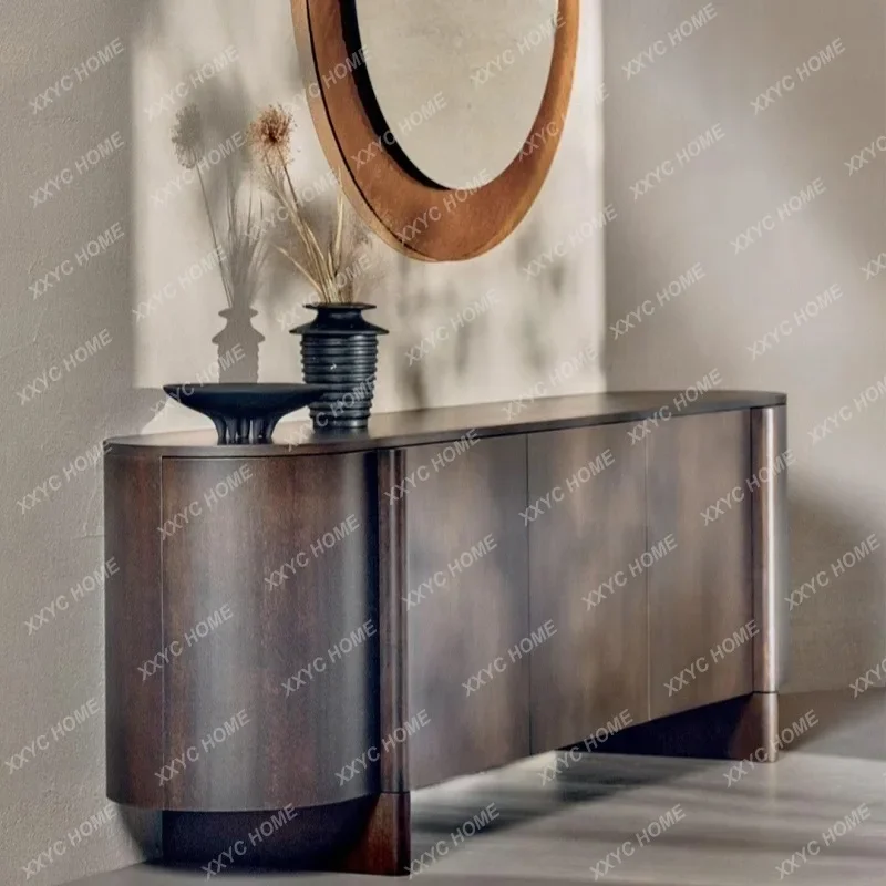 design paint creative tea cabinet small apartment household simple entrance solid wood storage cabinet