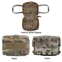 Horizontal Pull First Aid Pouch Bag with Inner Pouch, Separate Medical Kit Rope Loop Molle System for Battle Belt Chest Rig Vest
