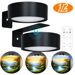 1pc Office Desk Lamp LED Magnetic Puck Light Dimmable Color Changing Battery Powered Remote Control Task Lighting for Workspace