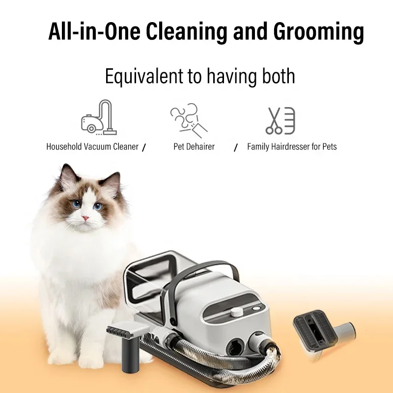 Veterinary Pet Grooming Machine Low Noise Cat Dog Hair Remover Dryer Pet Trimming Shaving And Hair Suction All-In-One