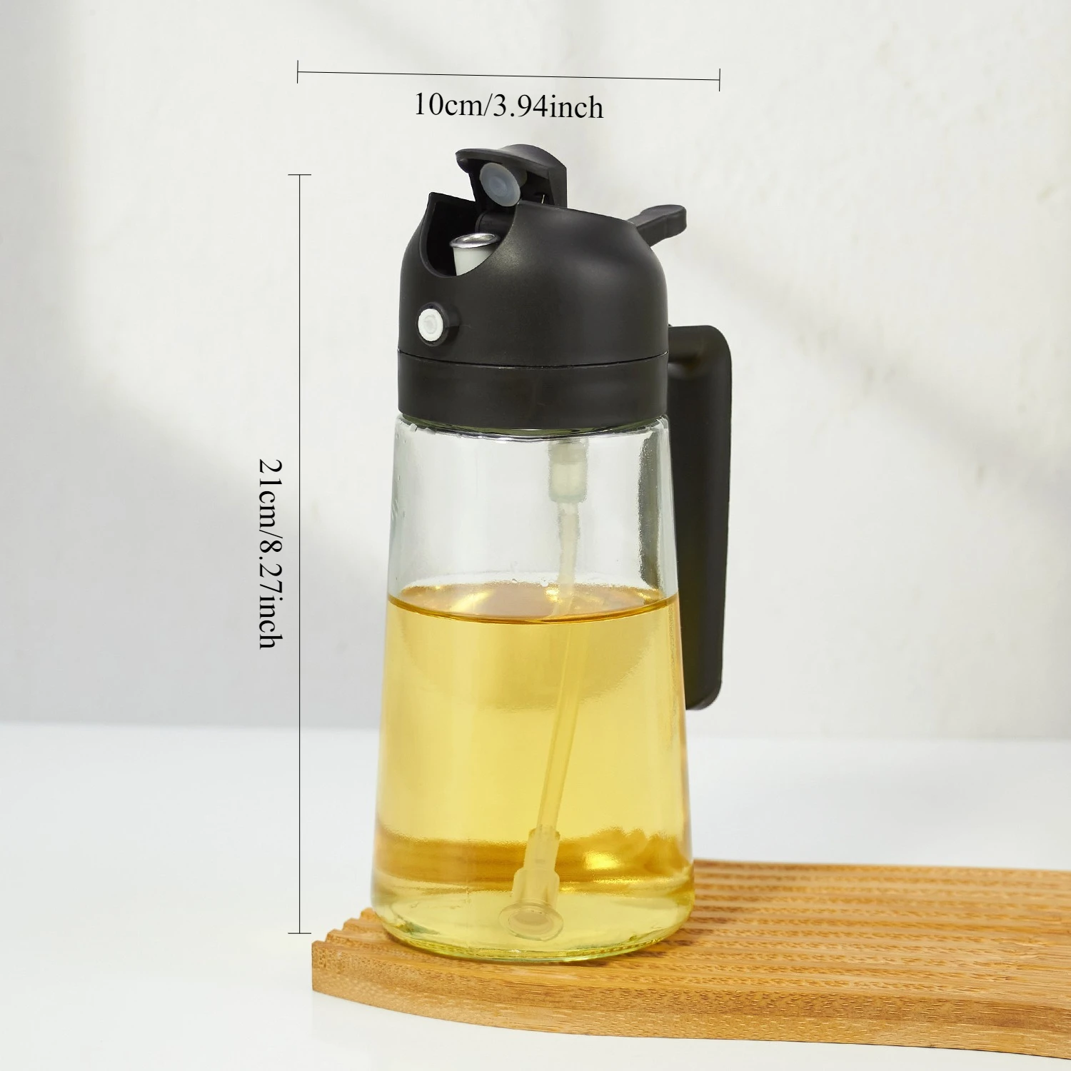 500mL Oil Empty Bottle 2in1 Sprayer & Pourer Plastic Oil Container Kitchen Cooking Oil Dispenser Vaporizer Cruet for Camping BBQ