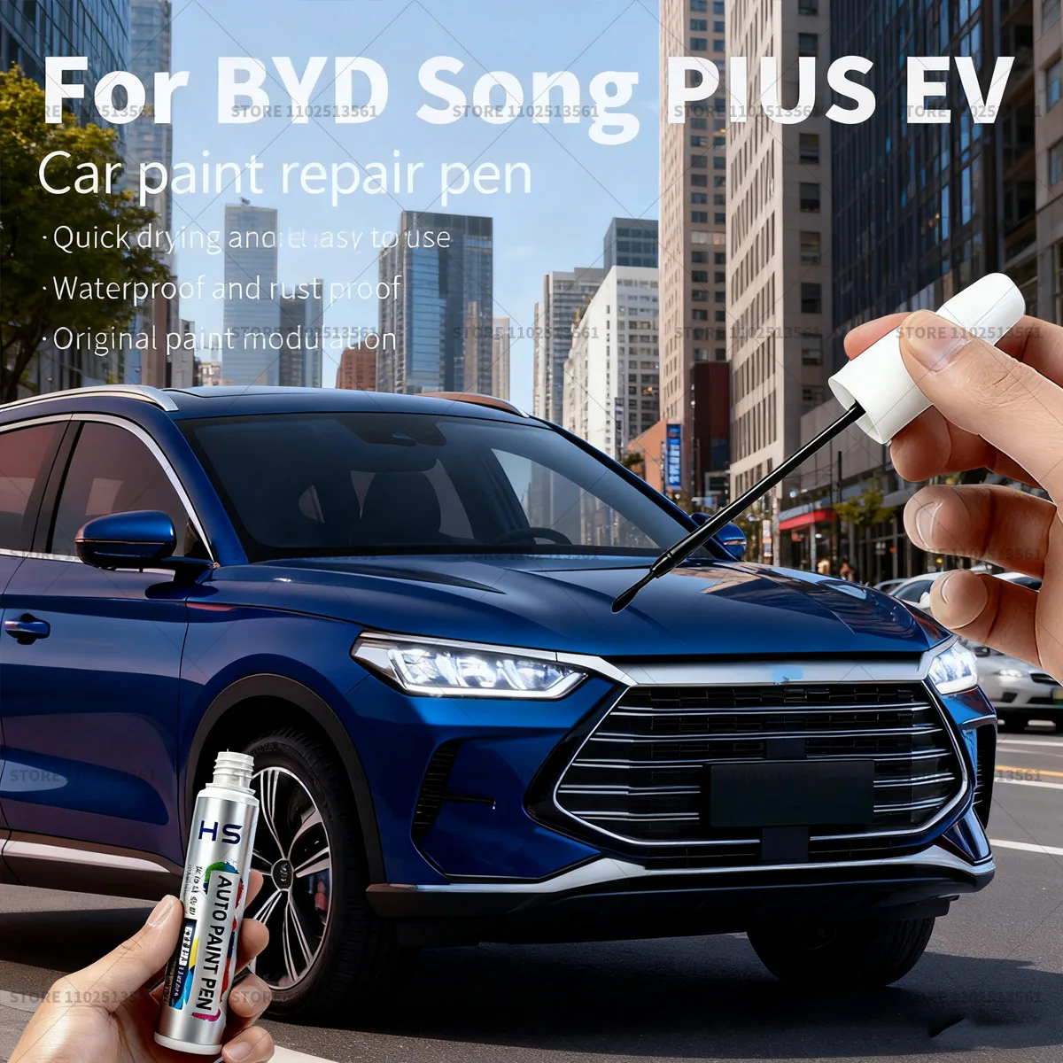 قلم إصلاح طلاء السيارات مزيل الخدوش الذي يمكنك صنعه بنفسك ملحقات السيارات لـ BYD Song PIUS EV أزرق STD أبيض WAZ أسود BBB رمادي 082
