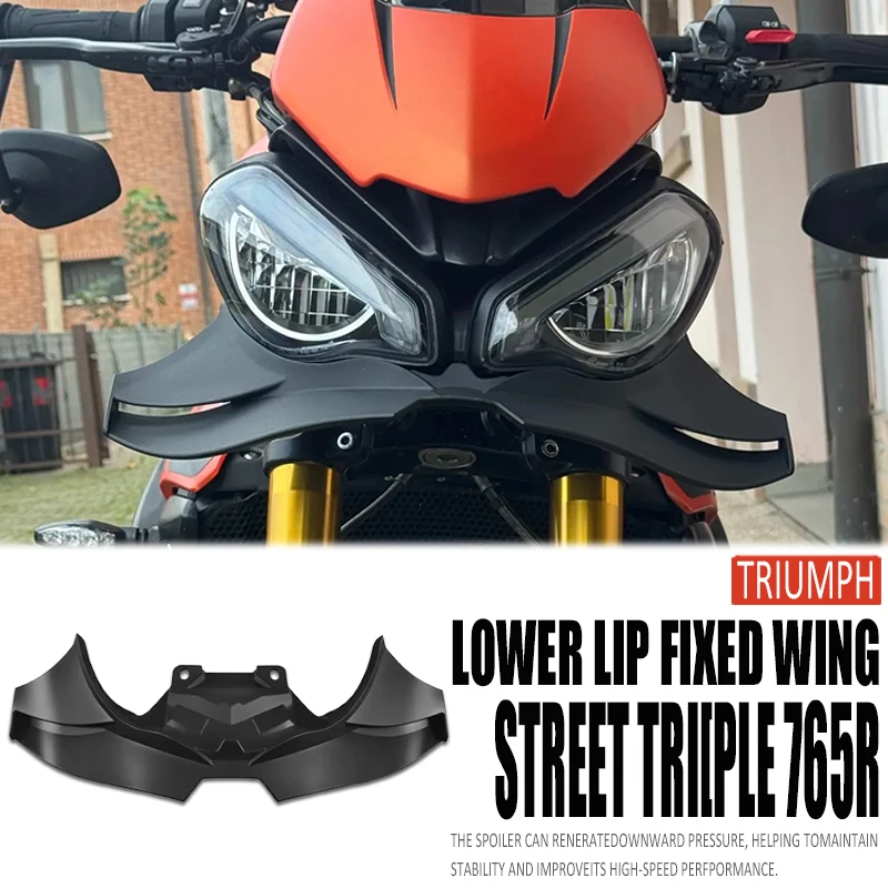 For Street Triple 765 R 765 RS 765R/RS Motorcycle Downforce Naked Frontal Spoilers Winglet Aerodynamic Wing Front Spoiler Kit