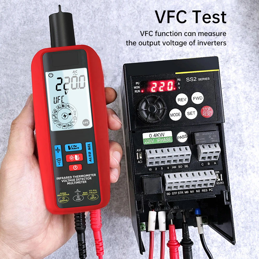 

A50 LCD Digital Display High Resolution Smart Digital Infrared Thermometer Pen Multimeter Auto Range Current VFC Tester