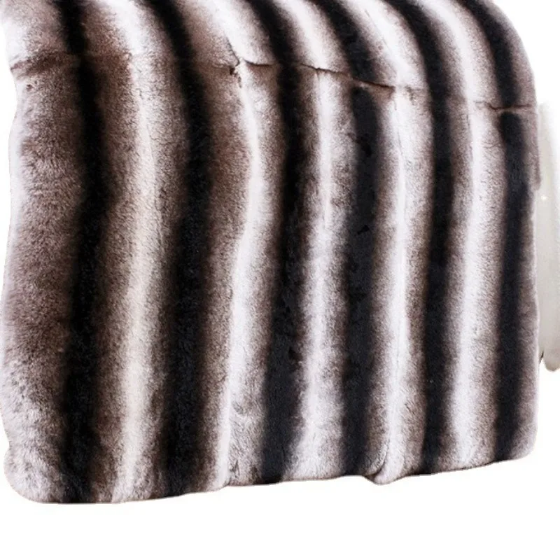 

Modern simple coffee fur blanket model room bedside blanket bed flag sofa light luxury towel