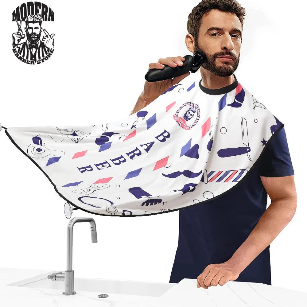 Male Beard Shaving Suction Cup Hair Cutting Apron Care Clean Hair Adult Bibs Shaver Holder Bathroom Organizer Gift For Man