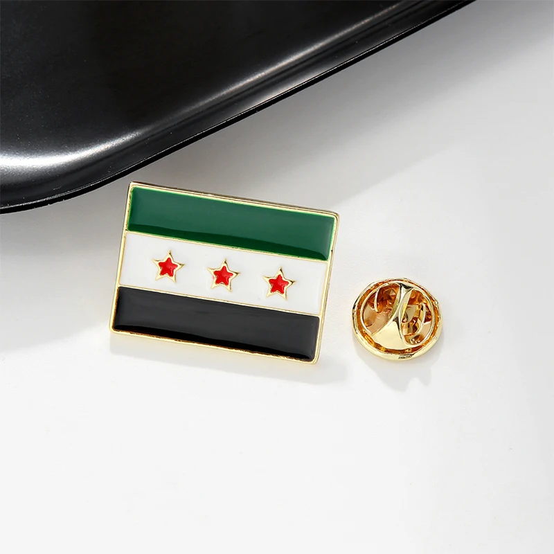 Syrian Flag Brooch Map Flag Badge Gifts Wedding Favors Party Supplies Accessories Event Festive Alloy Syrian Brooch Wholesale