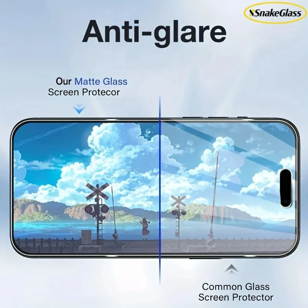 5Pcs Full Cover Matte Tempered Glass for IPhone 17 Pro Max 16 15 14 Plus 16E 11 12Mini 13 XS XR Anti-Fingerprint Protective Film view 6