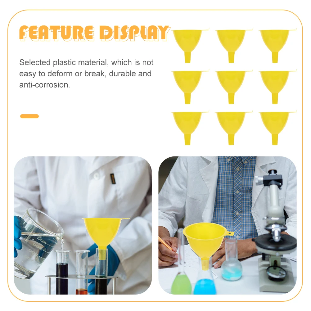 

16pcs Plastic Funnel 60mm Scientific Laboratory Filling Wide mouth Filter Corrosion Resistant Maintenance Tool