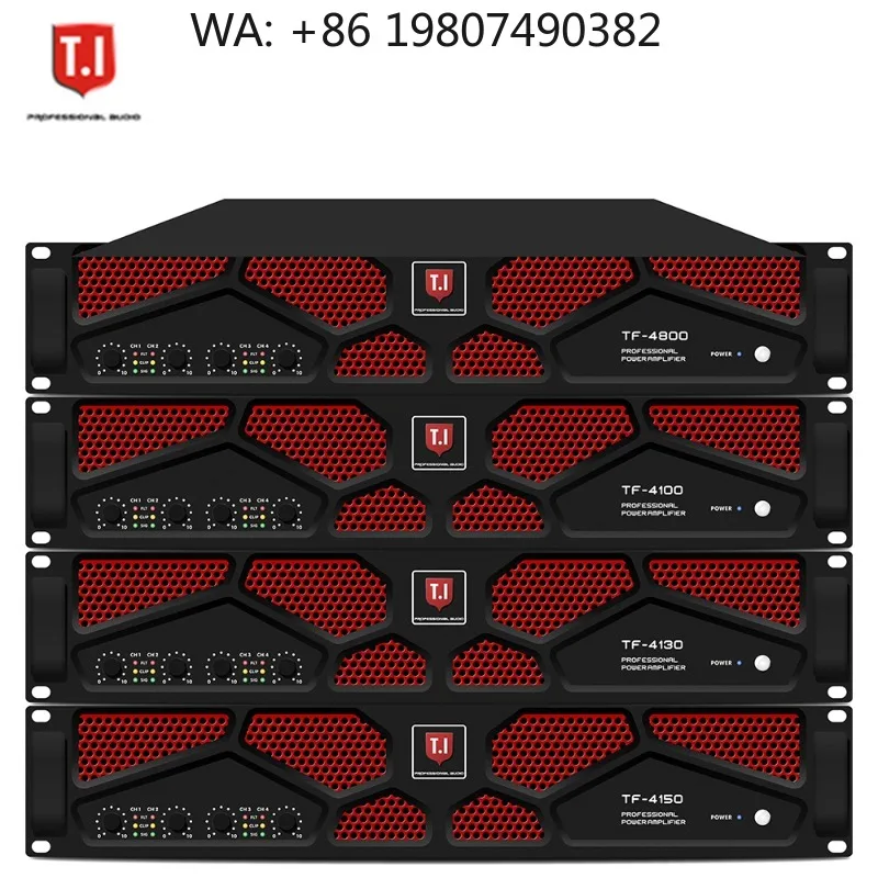 800W Per Channel Four Channel Power Amplifier, Professional Audio Amp Supporting Mixer for Stage Use