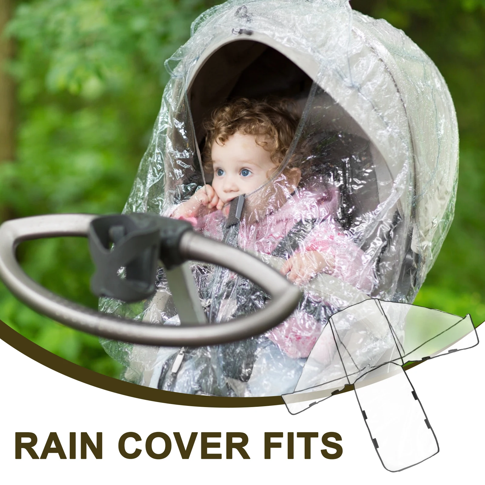 

Universal Large Stroller Rain Cover Windproof Snow Protection Eva Transparent For Most Double Pushchairs Durable Long Life