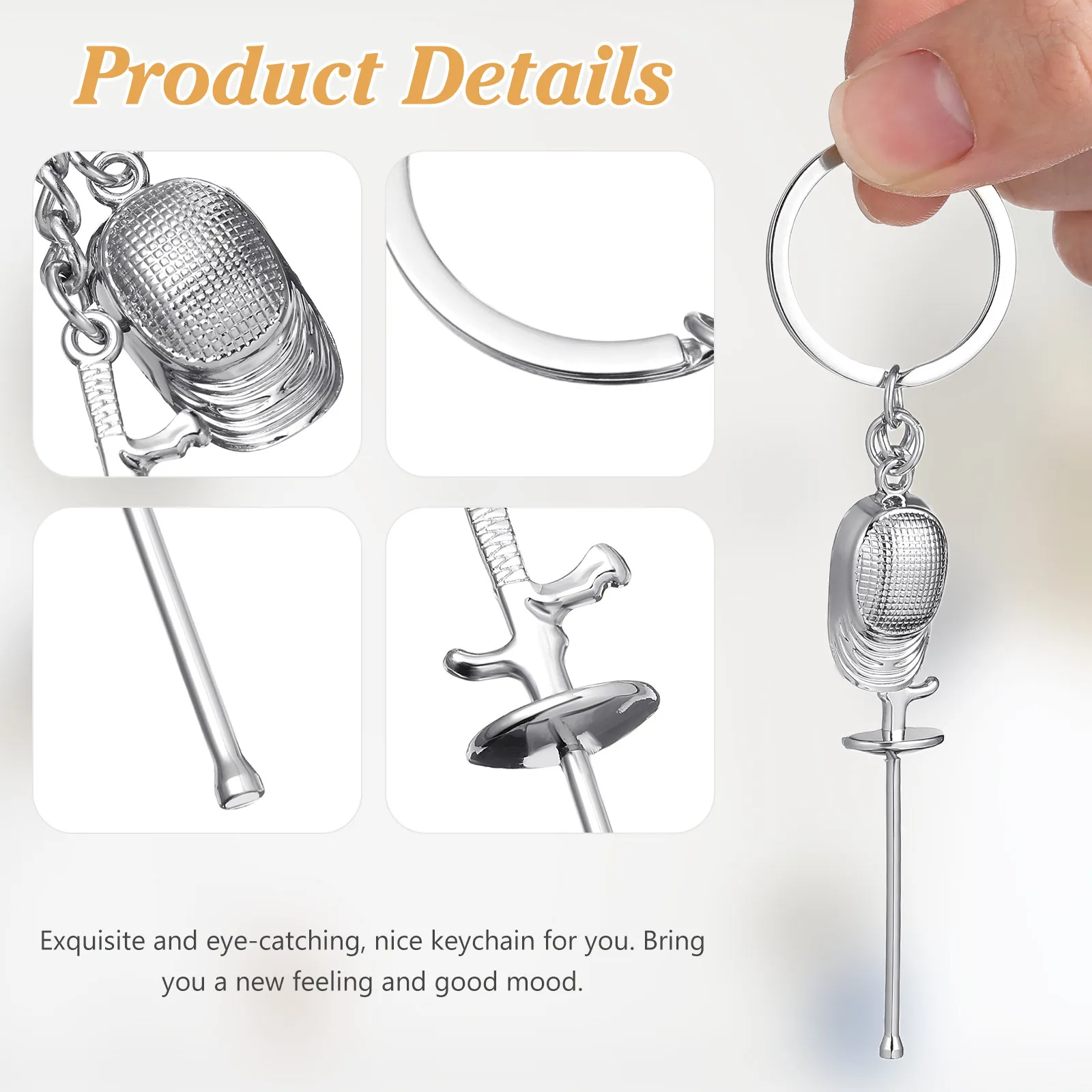 Ancient Keychain Cute Wristlet Belt Holder Clip Bracelet Backpack Fencing Ring