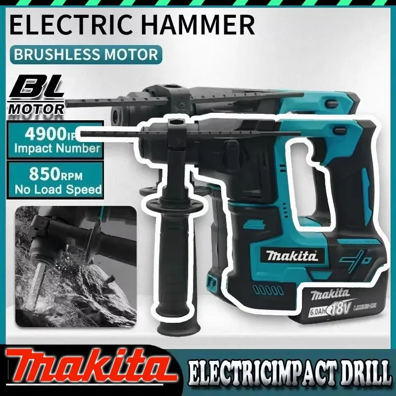 

Бесщеточный аккумуляторный перфоратор Makita 18В, литиевая батарея, беспроводные дрели, электроинструменты Makita 18В