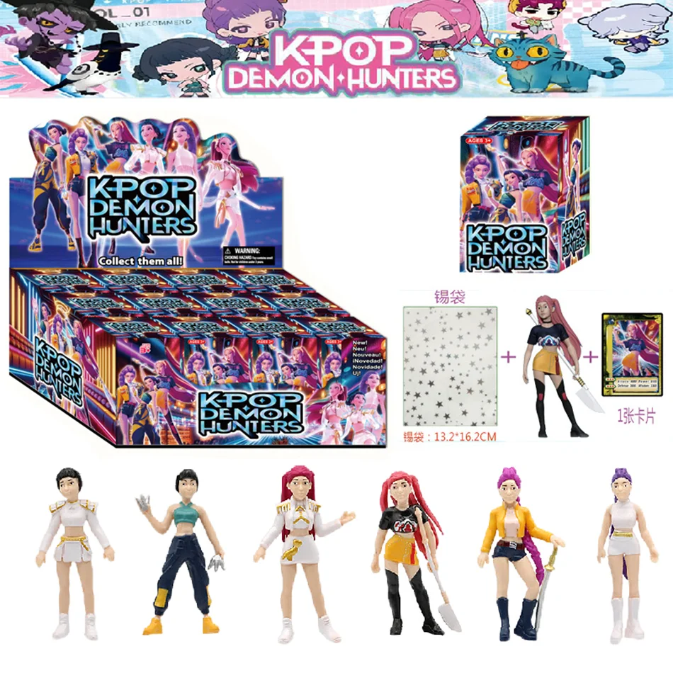 1-24 Uds Kpop Demon Hunters caja ciega figura de juguete Derpys Tiger Rumi Mira Zoey Sussy estatuilla muñeca para Fans regalo de cumpleaños de Navidad
