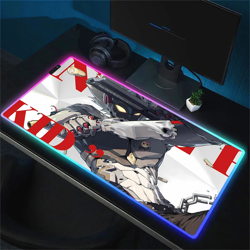 Anime Girls Zenless Zone Zero LED Gaming Mousepads Large Deskmat Gamer RGB Nekomiya Mana Mouse Pad Luminous Mat With Backlight