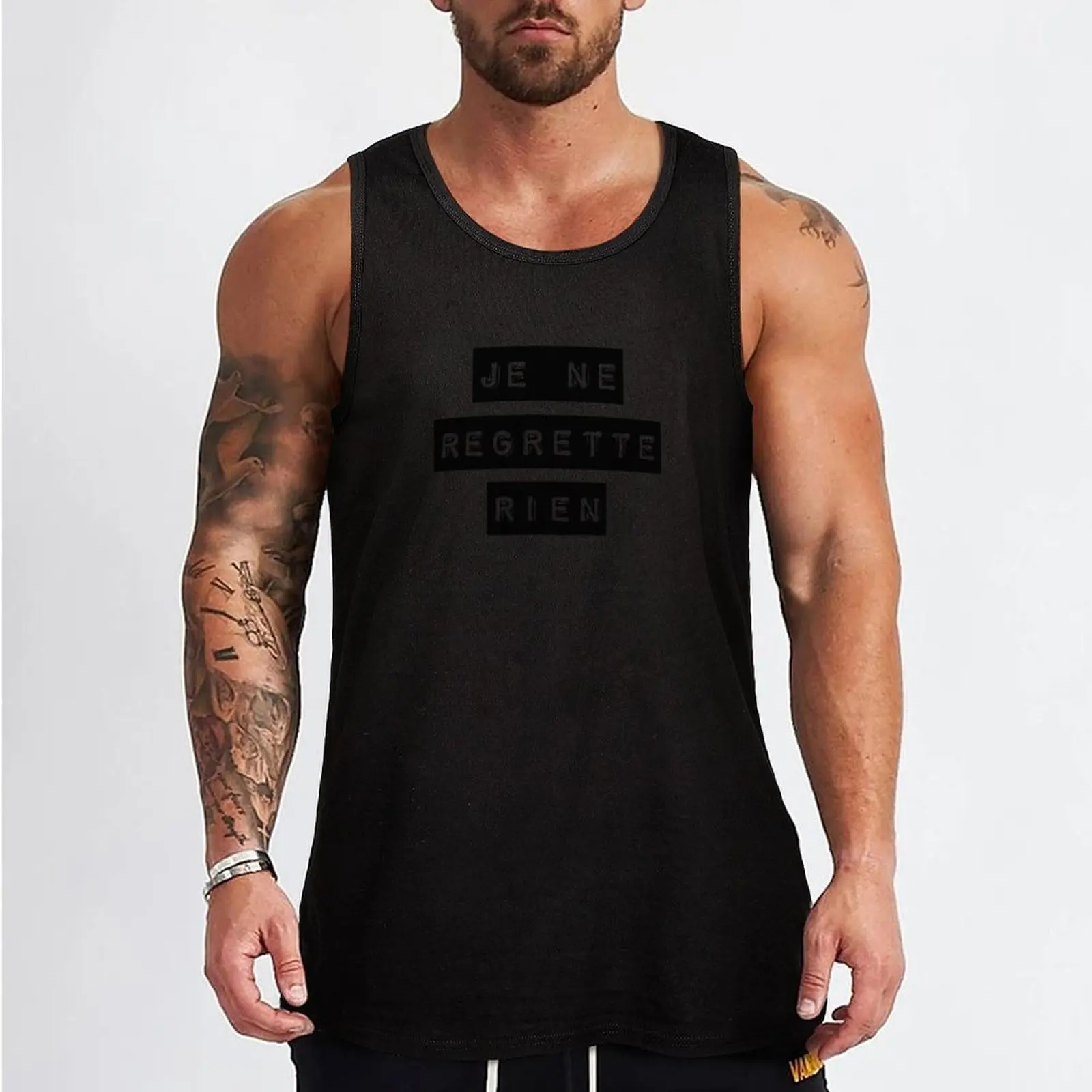 Je ne regrette rien Tank Top summer clothes for men gym shirt men T-shirt sports vest men