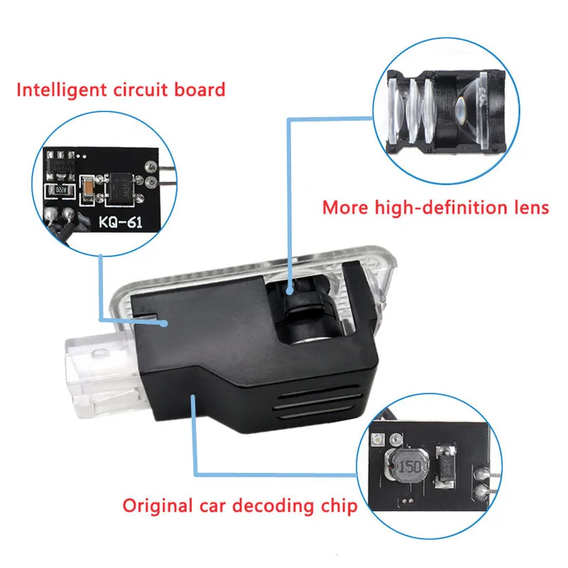 2X LED Auto-Tür-Willkommensleuchten Geister-Schattenlampe Projektor Zubehör für Phaeton 2005-2018 Touareg 7L Passat B5 B5.5 2004-2010 – Detail 3