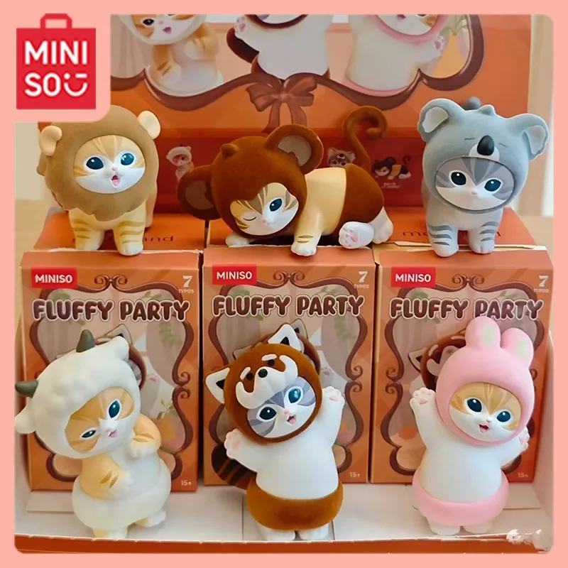

MINISO Kawaii Mao Fu Shan Di аниме мультфильм волосатая вечеринка серии слепая коробка фигурка художественная игрушка кулон аксессуар студенческий подарок на день рождения
