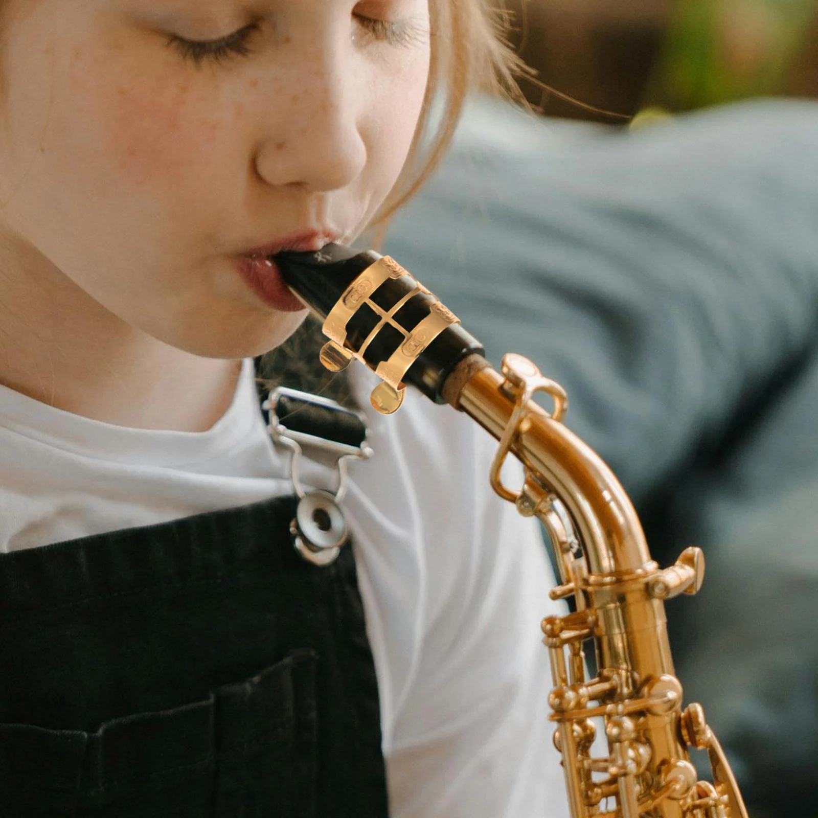 

Saxophone Clip Alto Saxophone Metal Ligature Adjustable Sax Mouthpiece Clip Sturdy Durable Wind Instrument Parts