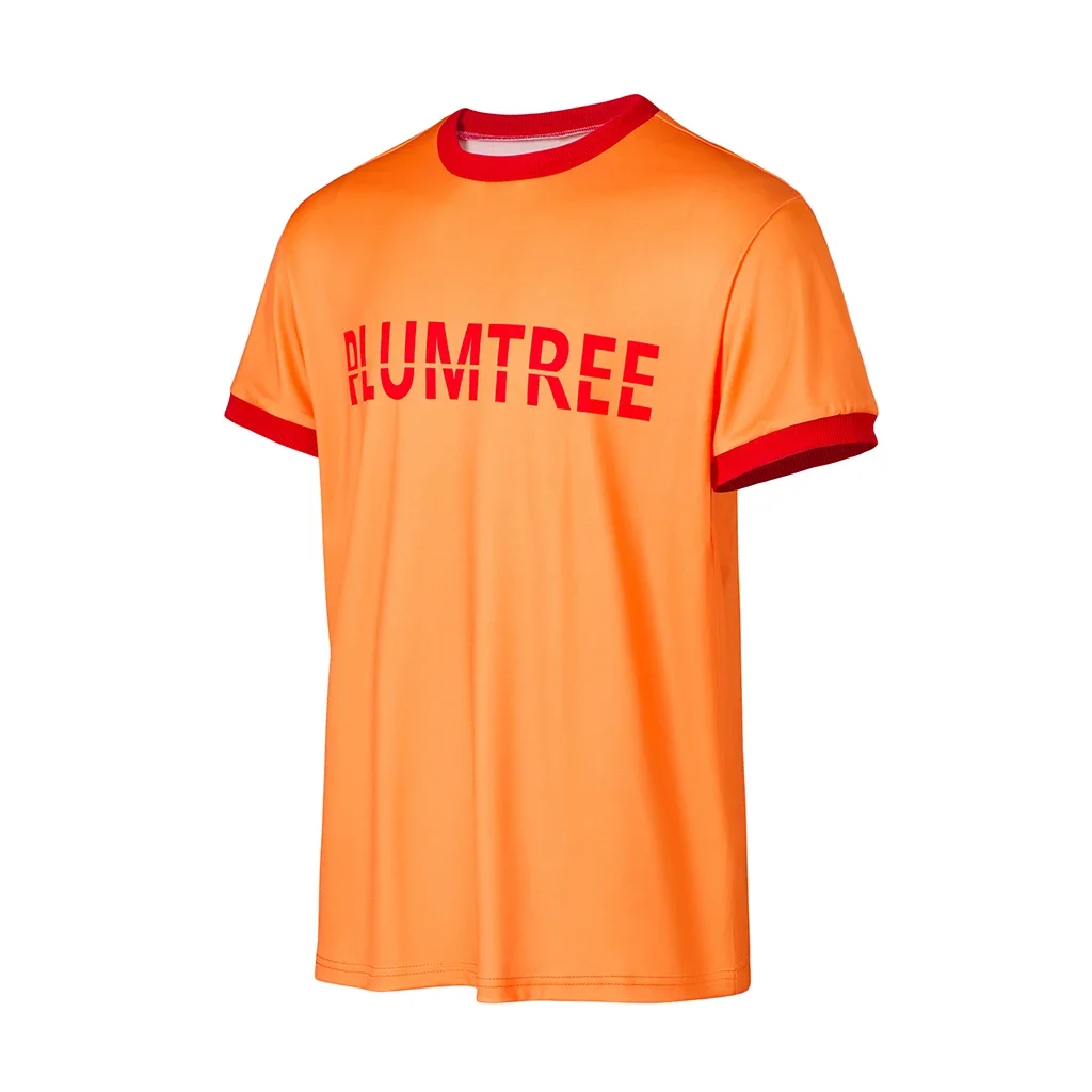 2026 Orange Red Ringer Plumtree Letter Print TShirt Retro Indie Rock Style for Scott Pilgrim Cosplay Halloween Short Sleeve Tops