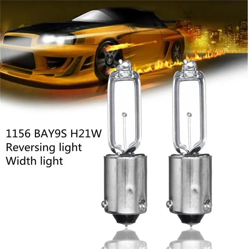 1 Pair 1156 BAY9S H21W Halogen Brake Indicator Signal Lamp Car Light Bulb Quartz Glass Halogen Clearance Lights 12V 250LM