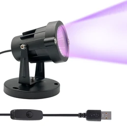 Lumière noire LED UV avec câble interrupteur marche/arrêt pour le durcissement ultraviolet, imprimante 3D, résine, ongles en gel UV, lumière noire, 5V, USB, 10W, 405nm