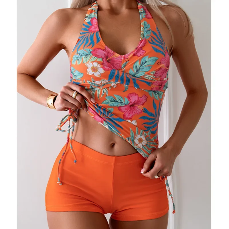 New Sexy Print Swimsuits Tankini Set Female Two-piece Swimwear Beach Swimming Wear Bathing Suits Pool Women's Swimming Suit 2025