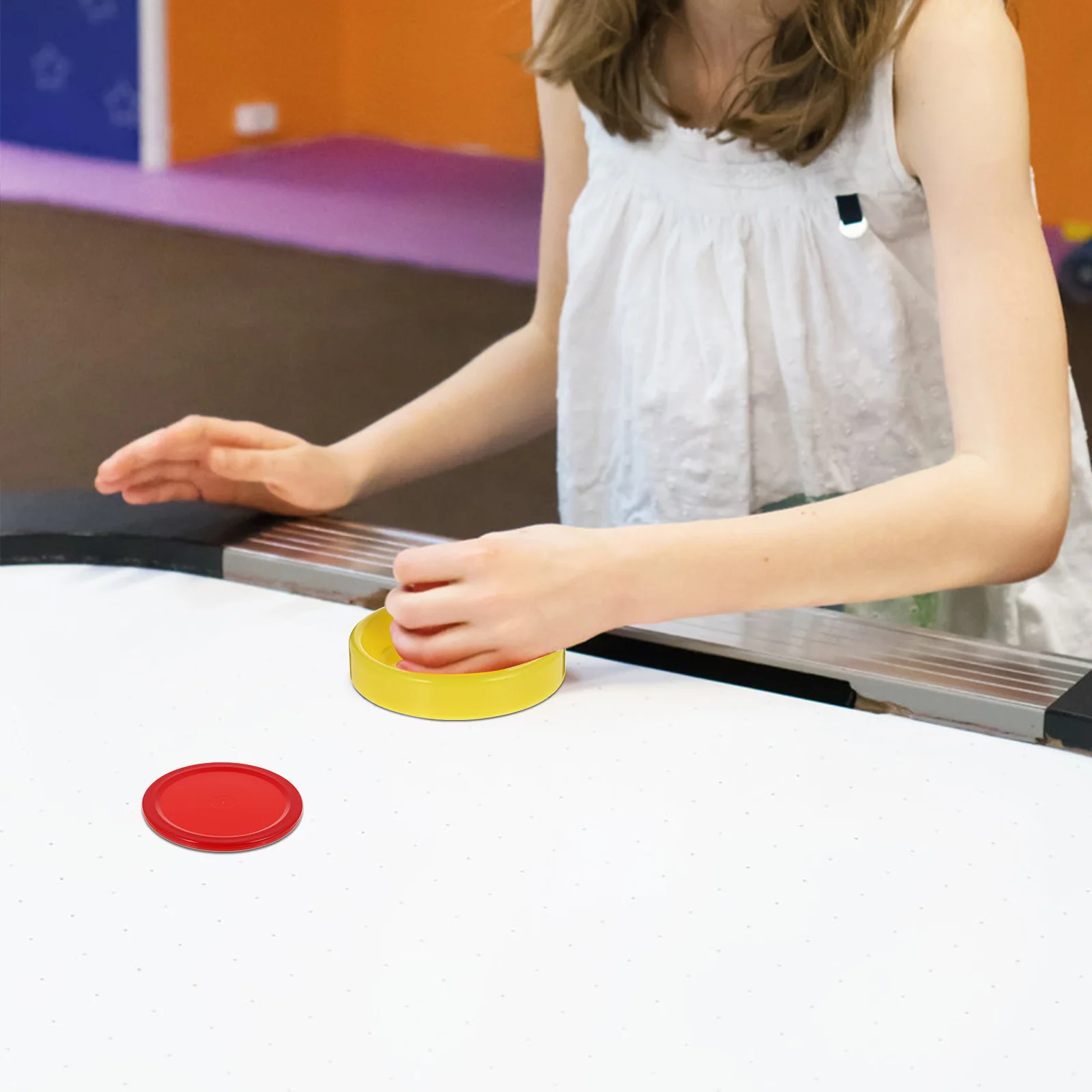 

1Set Air Hockey Pucks and Pushers Plastic Game Parts for Mini Table Family Fun Air Hockey Pucks Replacement Accessory