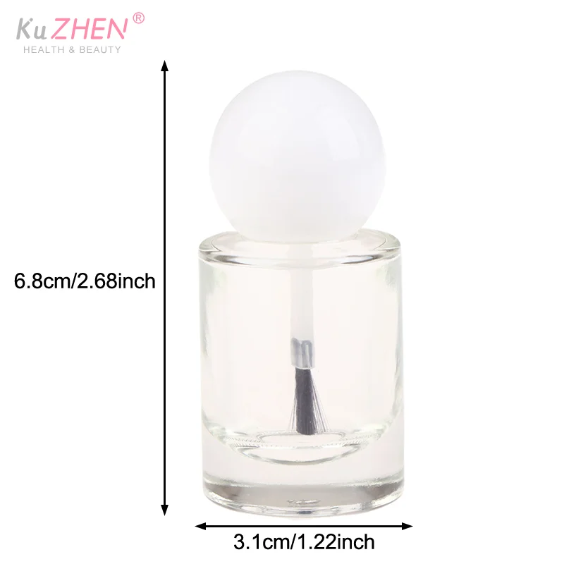 1pcs Mini 15ml Empty Nail Polish Bottles With Brush Bottles Clear Glass Nail Gel Bottles With Brush Cap Nail Oil Nail Art Tool