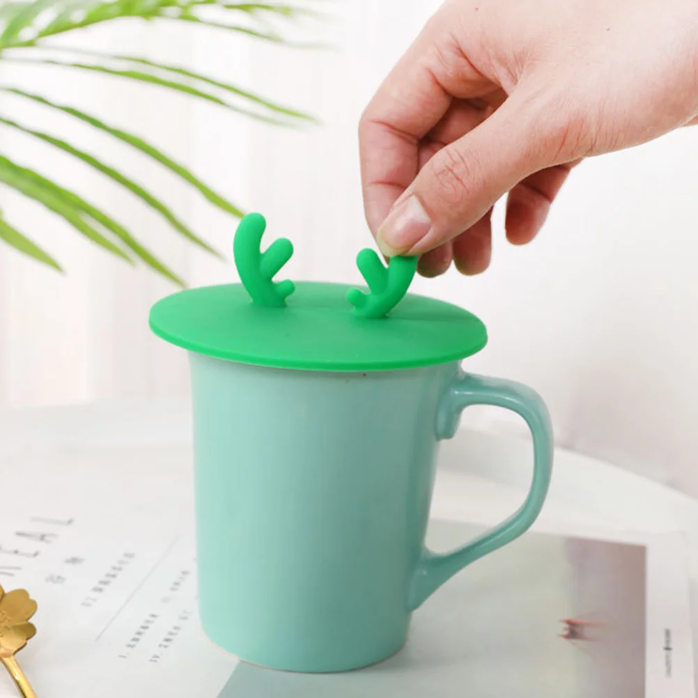 

2Pcs Silicone Cup Cover Reusable Thickened Sealing Lid Household Mug Cover Practical Christmas Decoration Silicone Cup Covers