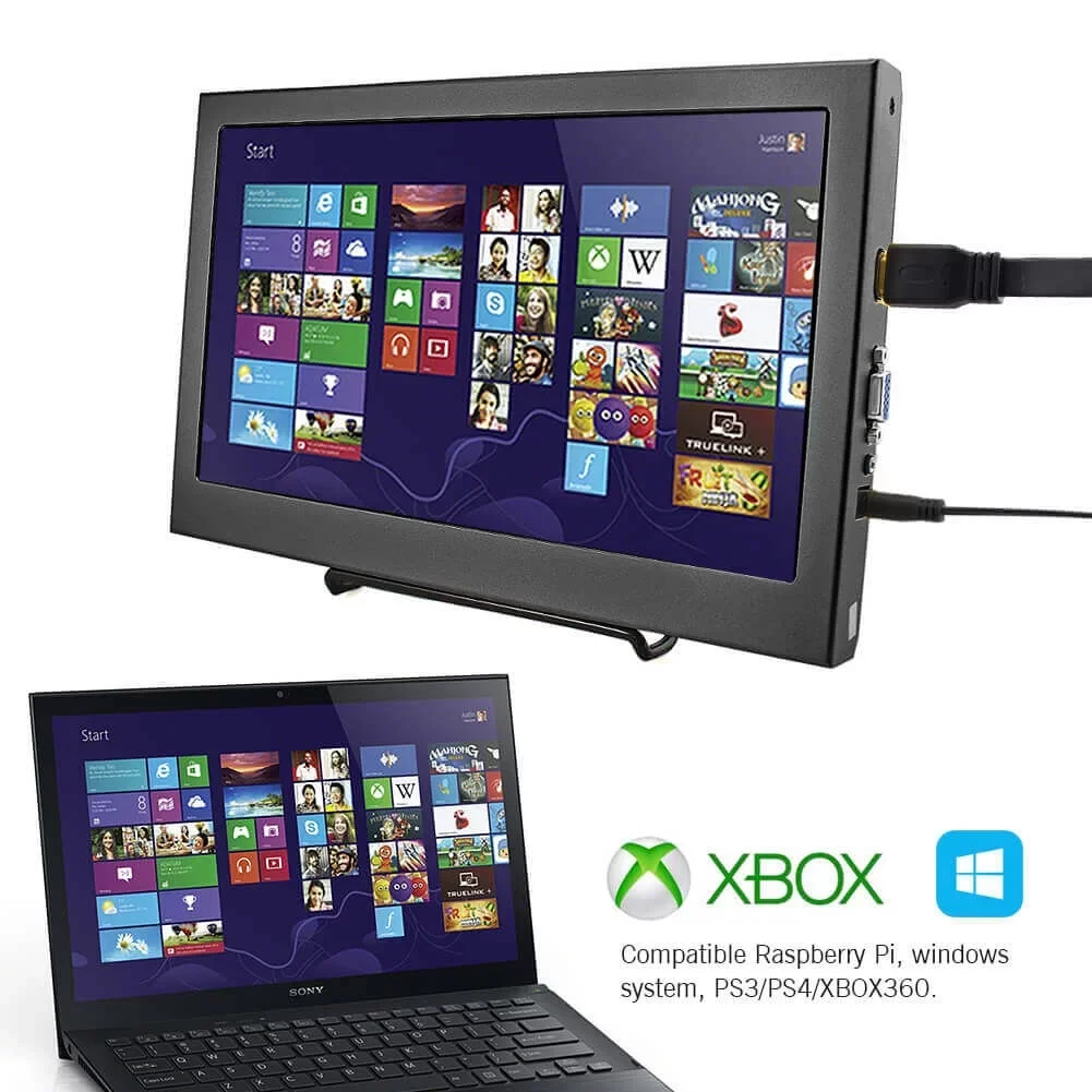 Elecrow 11.6นิ้ว LCD หน้าจอที่รองรับ HDMI เข้ากันได้กับ PS4 Xbox360 1080P จอแสดงผล LED สำหรับ Raspberry Pi 3 B 2B