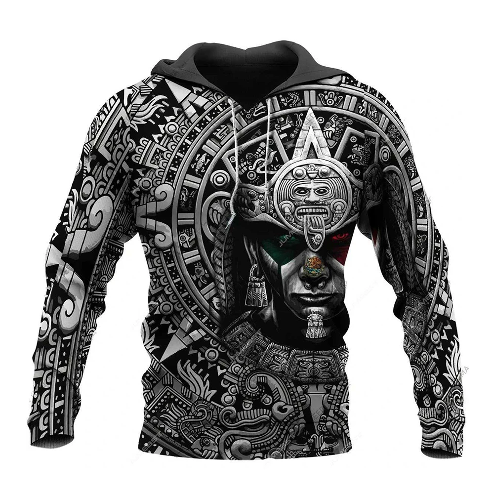 

Jumeast 3D Vikings Aztec Warrior Printed Men Hoodies Odin God Rune Tattoo Hooded Sweatshirts Skull Camo Clothes Vintage 90s Tops