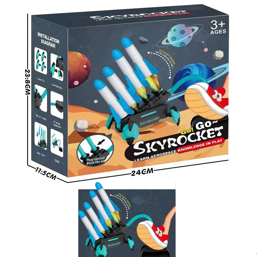 

1pcs Children'S Outdoor Interactive Foot Rocket Launcher Toy Foam Adjustable Direction Outdoor Toy Gift With Packaging Box