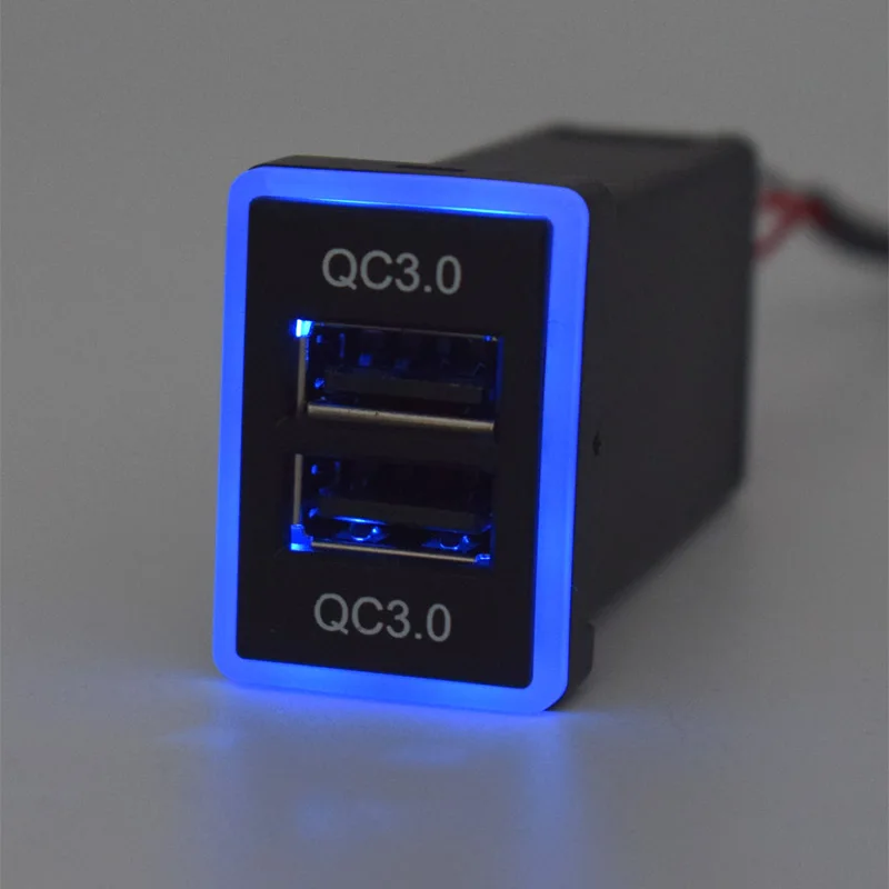 Dual 2 USB QC3.0 mobiele telefoon 36W snelle autolader voor Toyota Camry Land Cruiser RAV4 Corolla