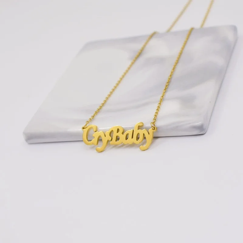 Cry Baby Melanie Martinez Necklace 2024 New Fashion Simple Stainless Steel Pendant Jewelry for Song Fans Birthday Gift