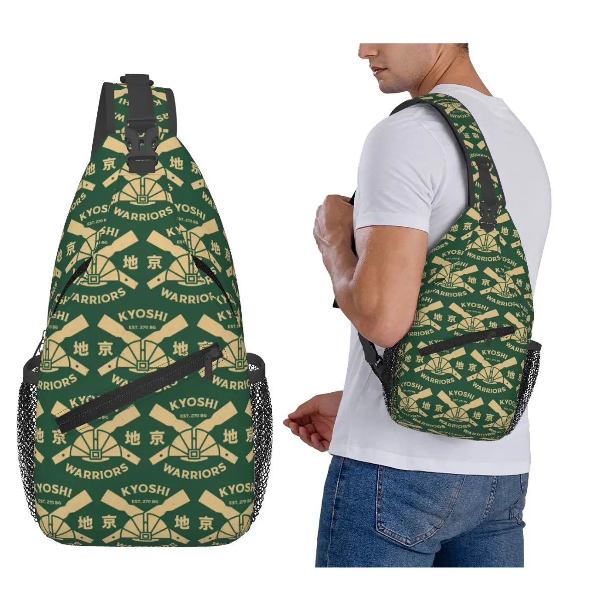 

Kyoshi Warriors Chest Bag Men Sling Crossbody Backpack Chest Bag Traveling Hiking Daypack Shoulder Bag