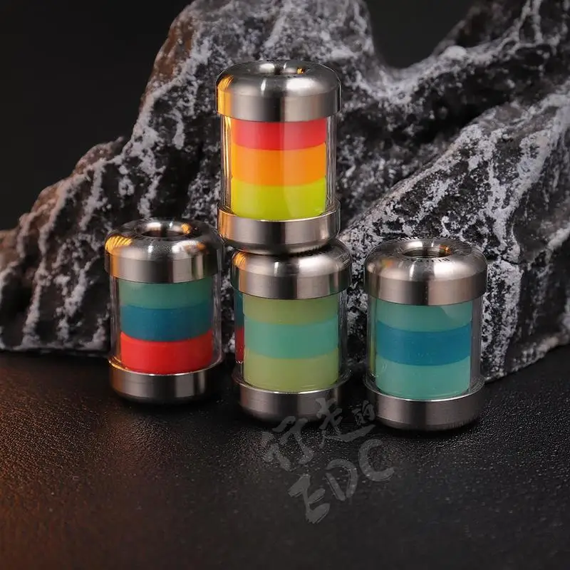 

Luminous Titanium Alloy Outdoor Keychain Pendant Push Tag Pendant Cord For Umbrella Rope EDC Knife Pendant Charm Accessory