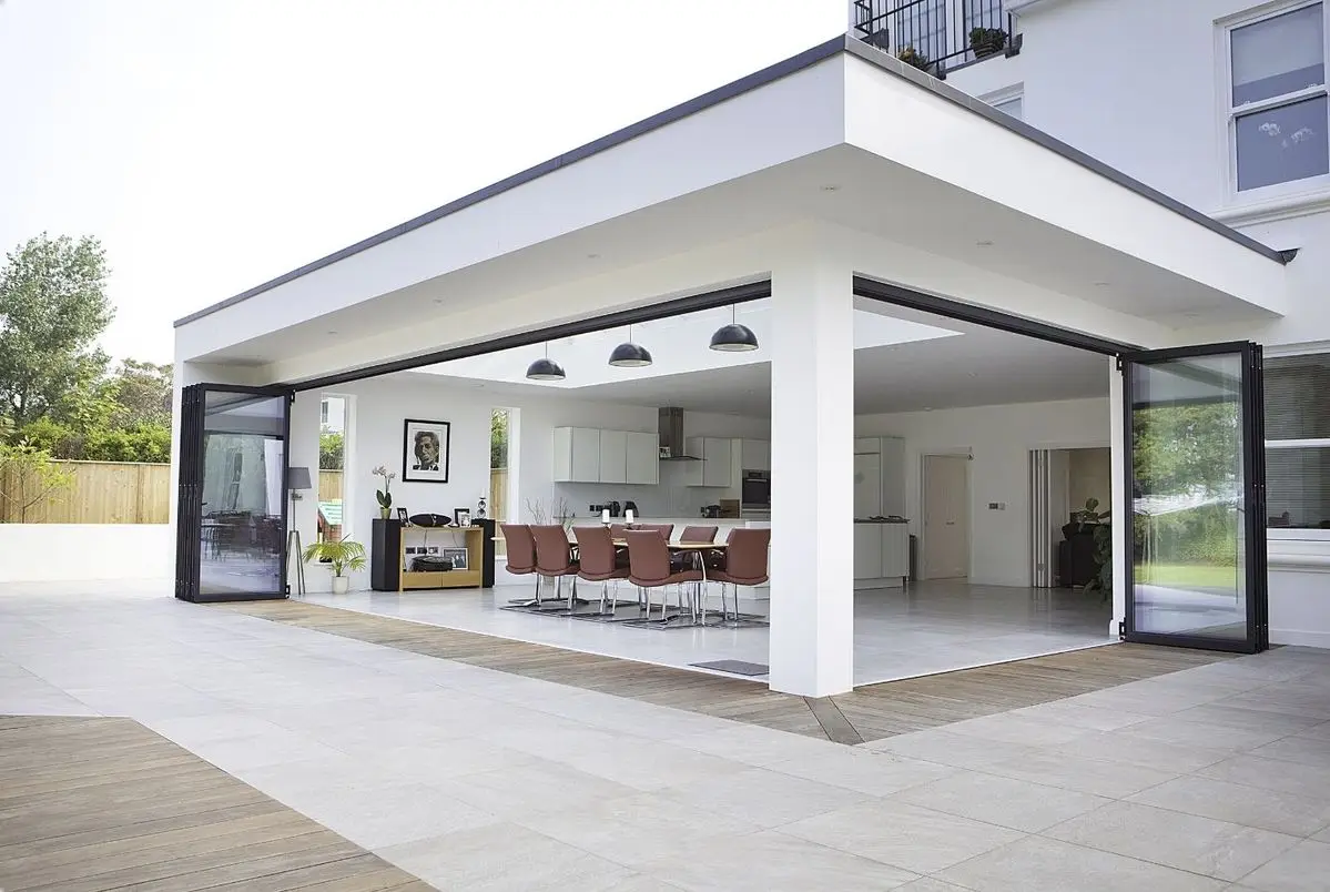 Aluminum Bi-folding Door for Balcony Patio Low-e Glass Accordion Folding Doors System Home Bifold Door for Exterior Application