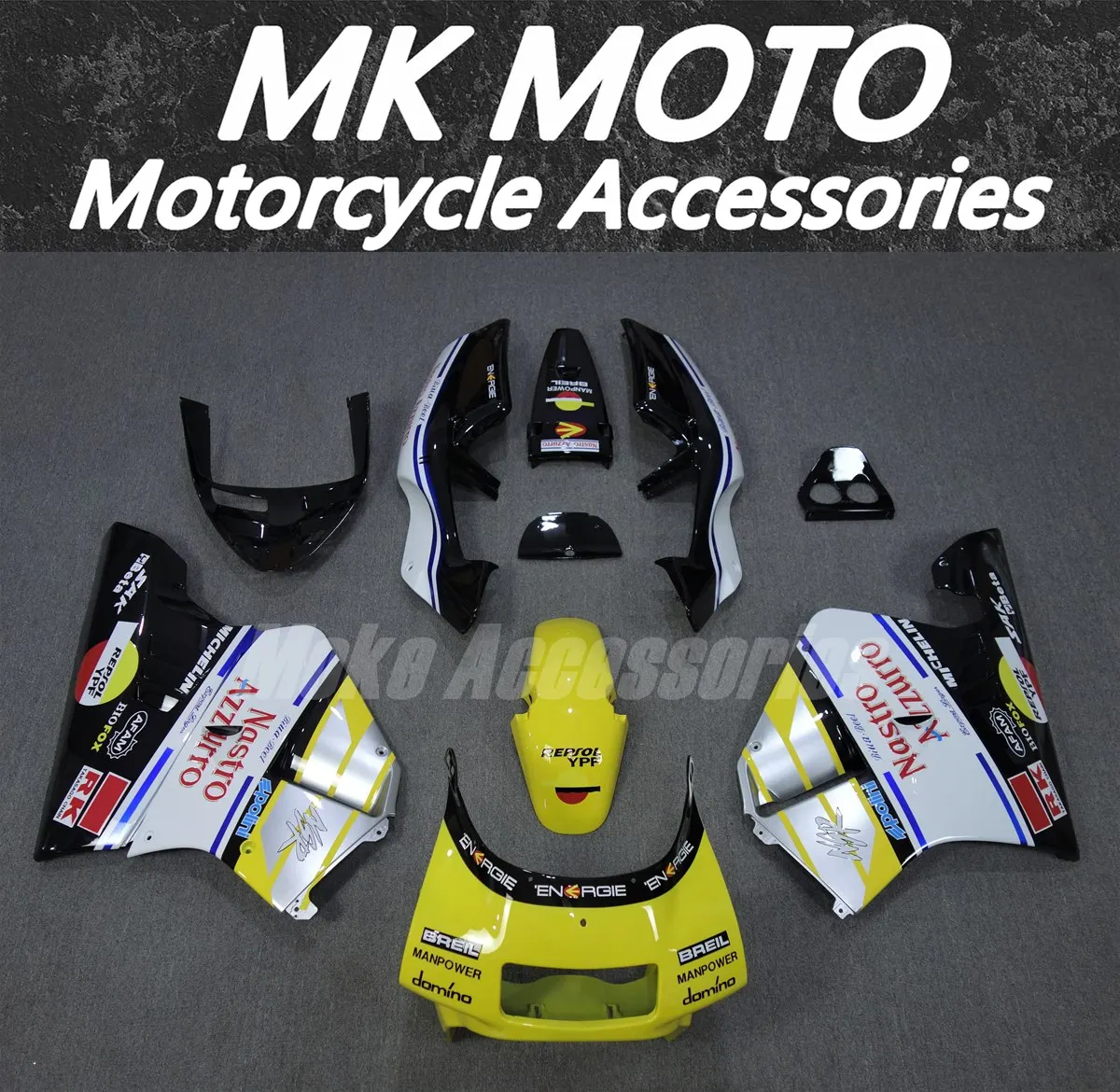 

Moke moto Motorcycle Fairings Kit Fit For NSR250 PGM3 P3 MC21 Bodywork Set High Quality Abs Injection White Yellow Black