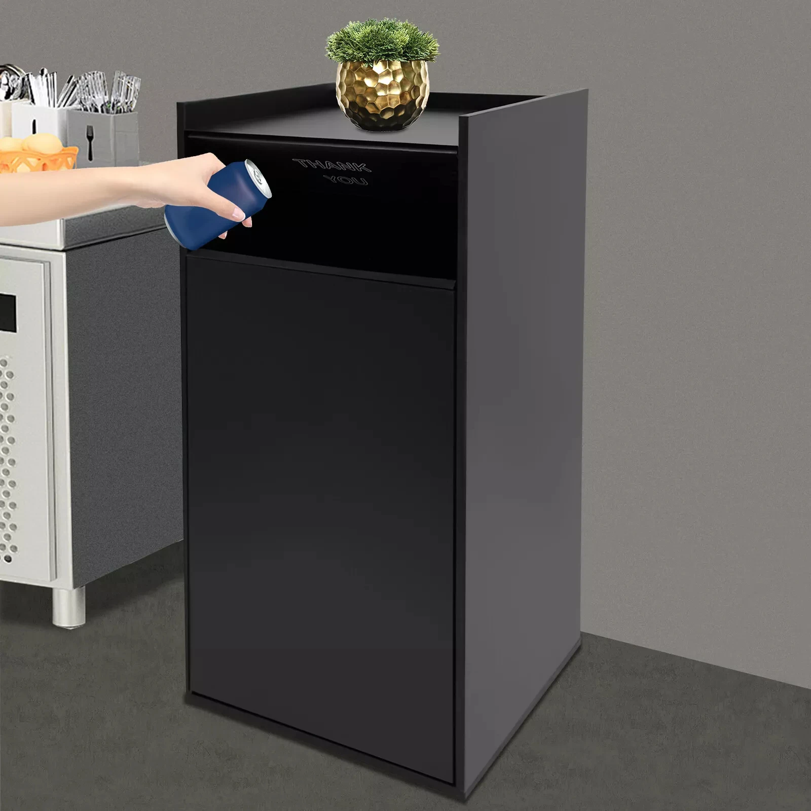 

Деревянная прямоугольная мусорная корзина-46*22*22 Коммерческая мусорная корзина для общего и офисного использования