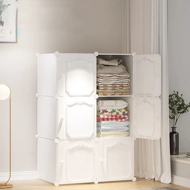 

Small Simple Wardrobe Storage Clothes Organizer Bedroom Closet Portable Cabinet Cube Modern Guarda Roupa Lounge Suite Furniture