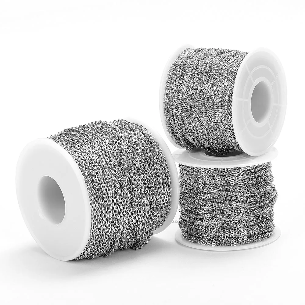 Nicht verblassende 10 Meter 2 Meter goldfarbene Edelstahlketten für DIY-Halsketten, Armbänder, Körperketten, Schmuckherstellungszubehör – Detail 7
