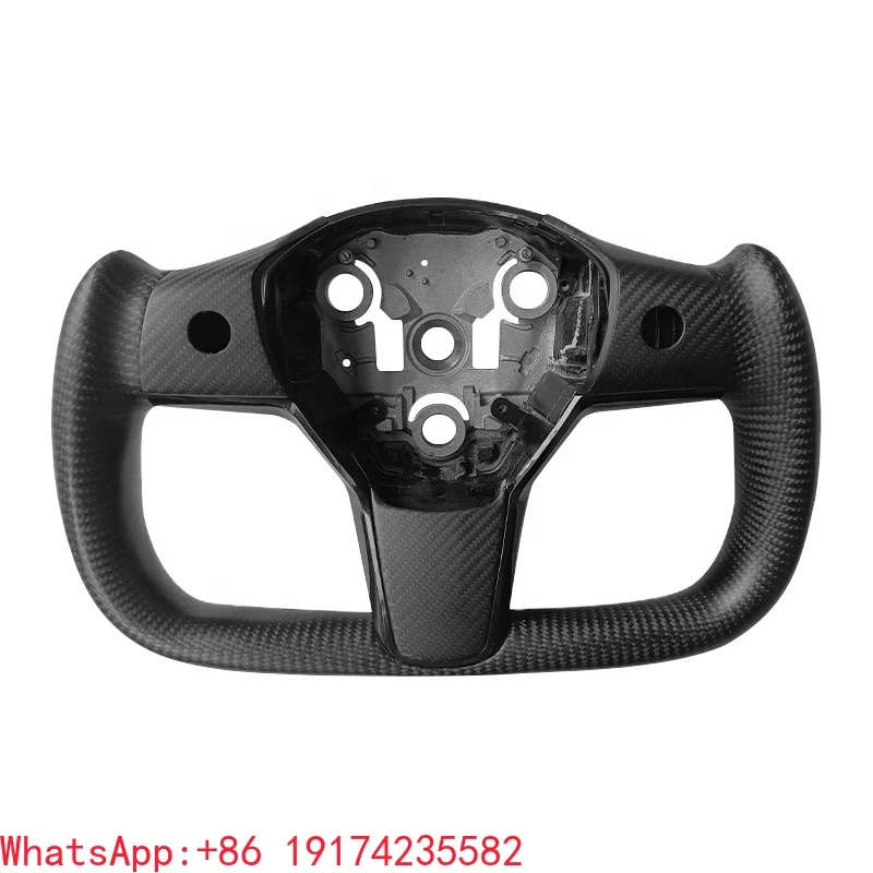

Full Carbon Fiber Yoke Steering Wheel with Heating for Tesla Model 3 Model Y 2017-2023