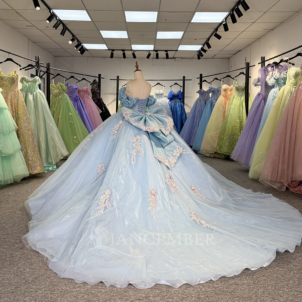 فساتين Quinceanera قبالة الكتف الكرة ثوب الأورجانزا الحبيب الحلو 16 فستان تول حفلة عيد ميلاد vestidos de 15 سنة quinceañera #3