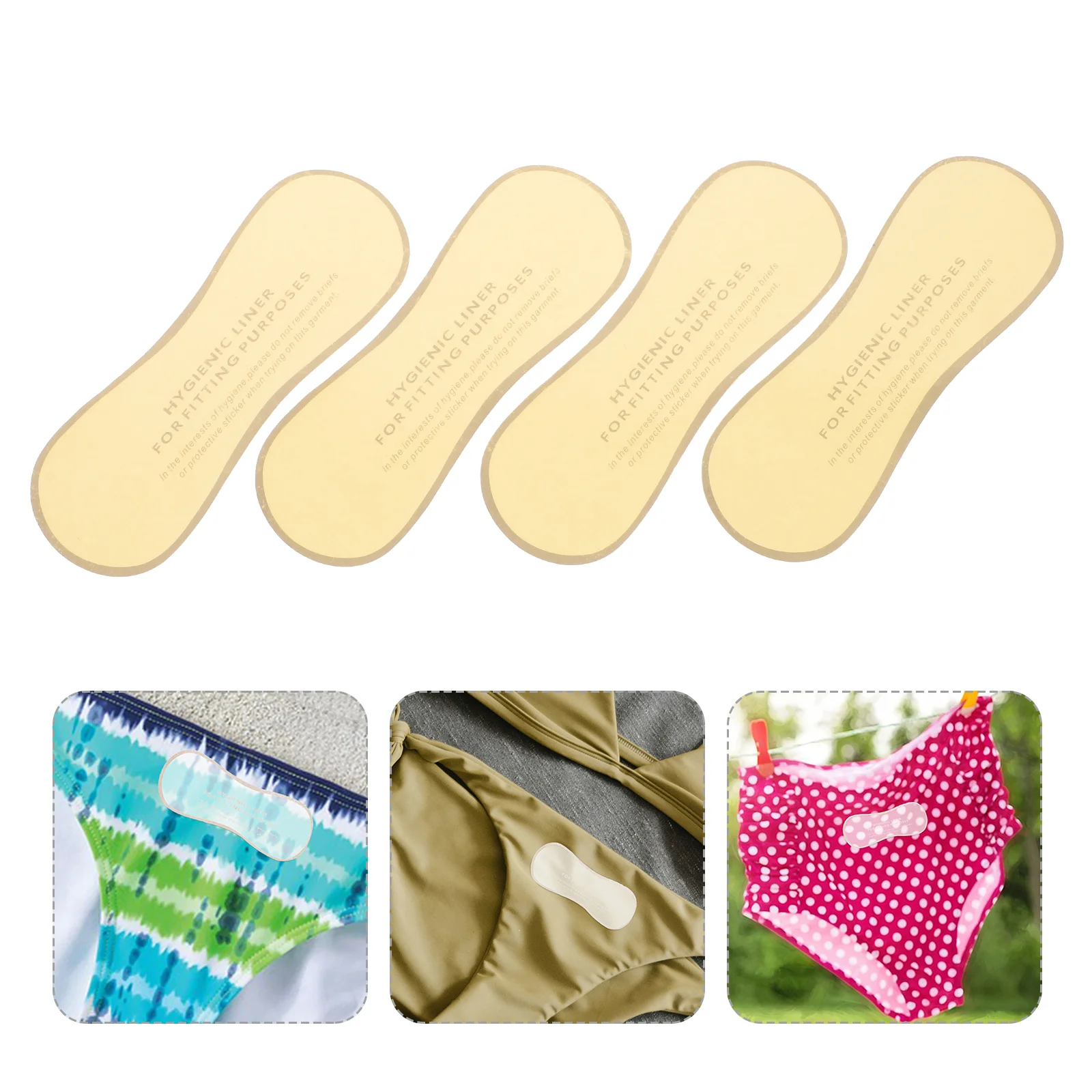 50 ชิ้นสุขอนามัยชุดว่ายน้ําชุดชั้นในป้องกันสติกเกอร์กาวใส Liners 4 2X12 เซนติเมตรสีดําโปร่งใสติดตั้งสติ๊กเกอร์สําหรับ