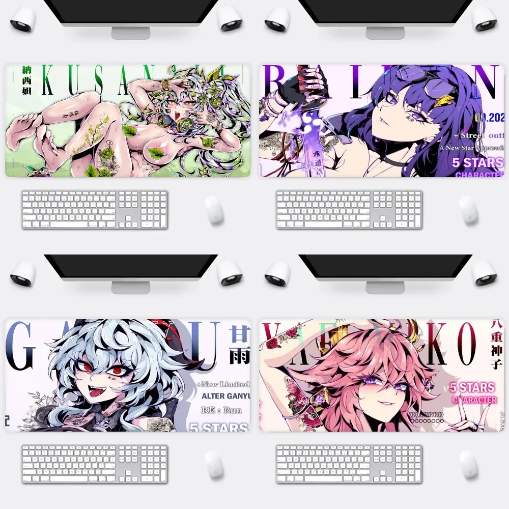 Коврик для мыши Star Rail Genshin Hot Girl Hentai Sexy B, для офиса, Большая маленькая мышь, компьютерная игровая клавиатура, резиновый нескользящий коврик для мыши B