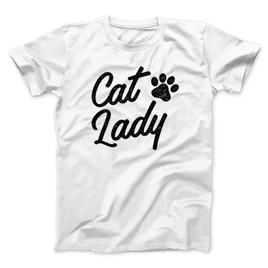 

CAT LADY MEN/UNISEX T-SHIRT Slogan Graphic Print Tops Tees Shirts Family Funny Printed T shirts Cool Printed Crazy T shirts