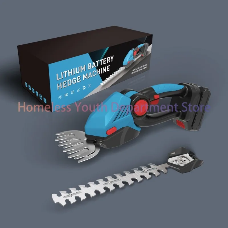 2 IN 1 Electric Small Hedge Trimmer, Lawn Mower, Household Wireless Handheld Mini Green Belt, Gardening and Pruning for Makita