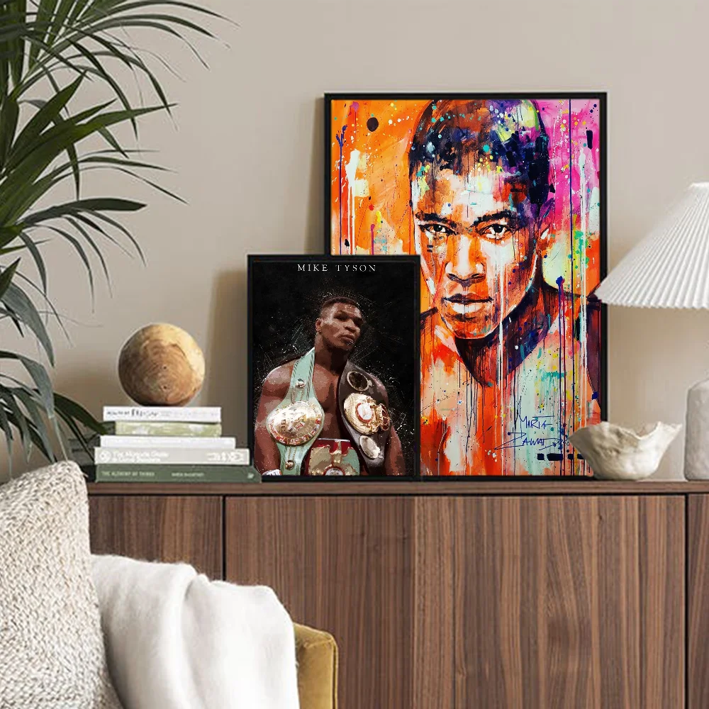 boxer Mike Tyson Muhammad Ali Motivational Classic Movie Posters Fancy Wall Sticker for Living Room Bar Decoration Room Wall